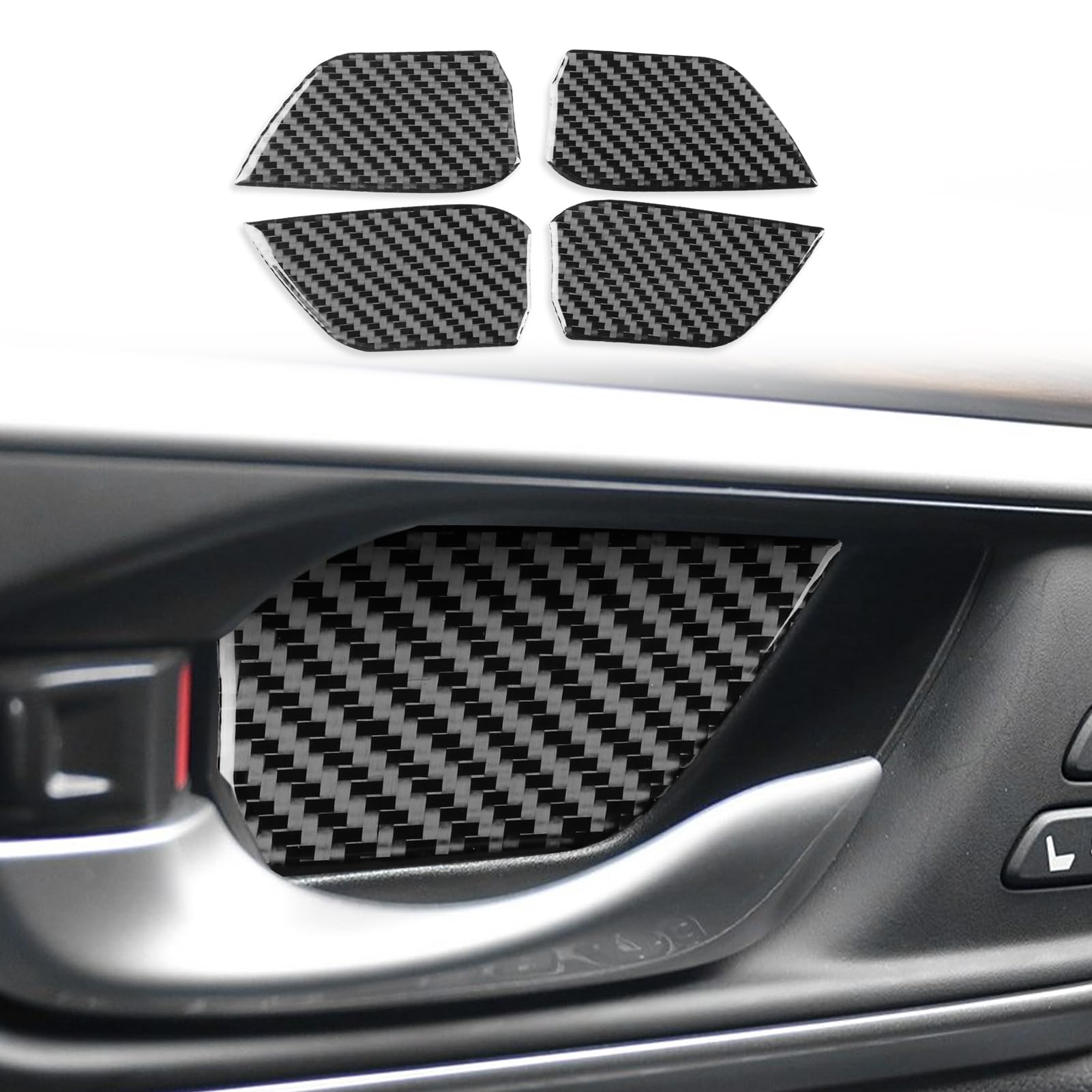 Real Premium Carbon Fiber Compatible with Honda CRV 2017 2018 2019 2020 2021 Accessories Car Inner Door Bowl Cover Sticker Decal Auto Interior Trim