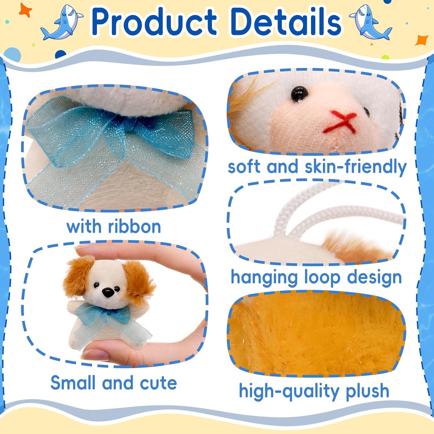 JoyRapt 48 Pack Small Sea Stuffed Animals Bulk Gifts for Kids (2.3/2"-2.5/3.5" Each), Birthday Party Favors Toys for Classroom Prizes, Goodie Bag Pinata Fillers, Carnival Treasure Box Toys (48PCS)