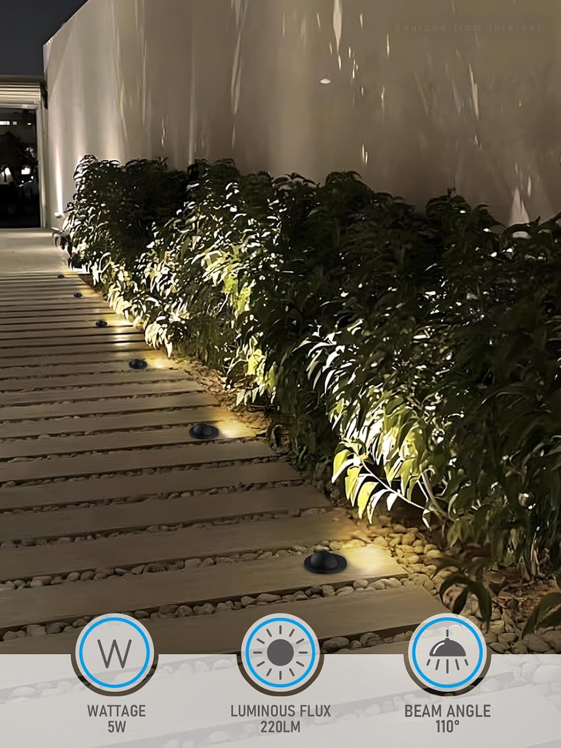 LEONLITE 5W 5CCT Low Voltage In-ground Well Lights, LED Landscape In Ground Lights, 1800K/2700K/3000K/4000K/5000K Adjustable, 12-24V AC/DC, CRI90, ETL Listed, IP67 Waterproof, Aluminum, Pack of 6