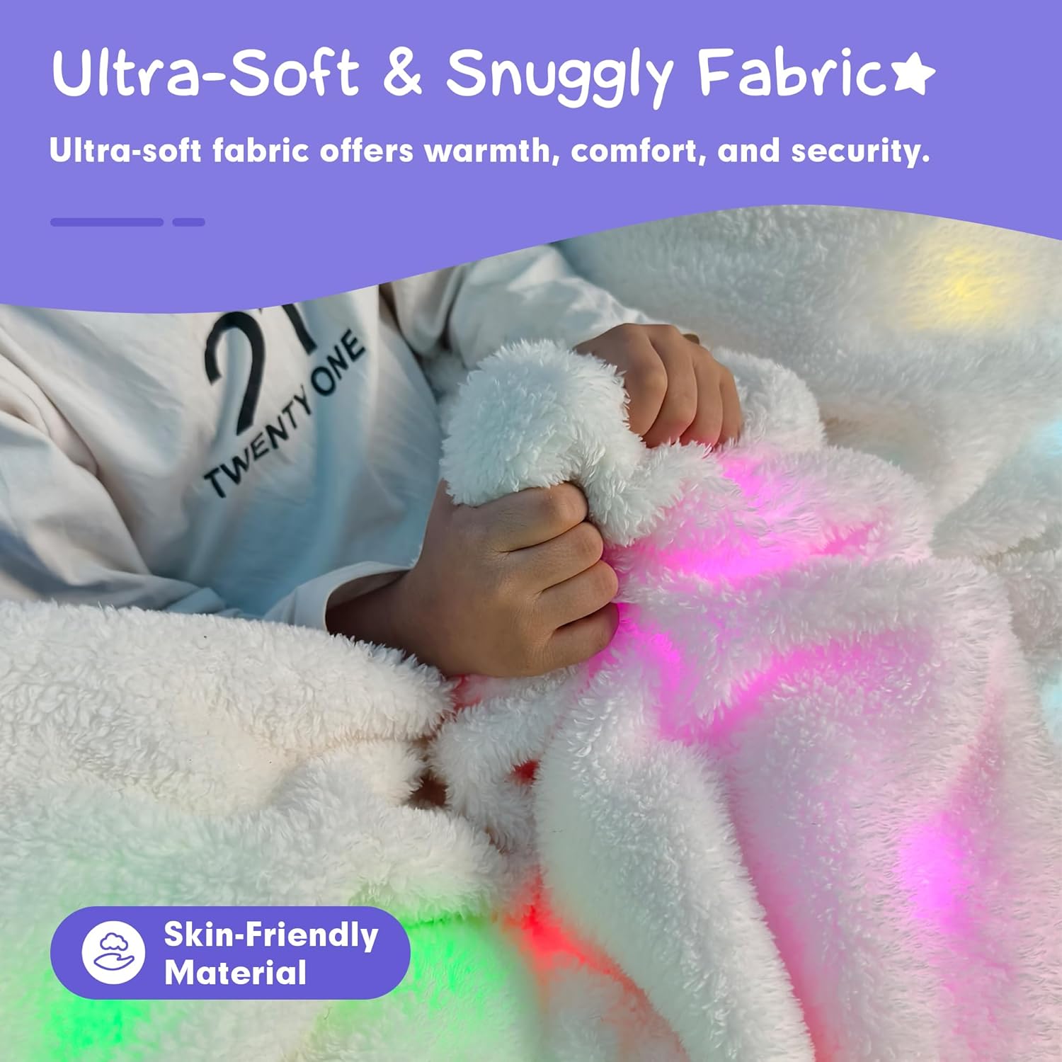 Glow Hug Sensory Blanket – Light Up LED Throw for Kids | Birthday for Boys Girls with Remote, 8 Soothing Colors – Super Soft Plush, Cozy for Bedtime & Everyday Calm (31''×47'')