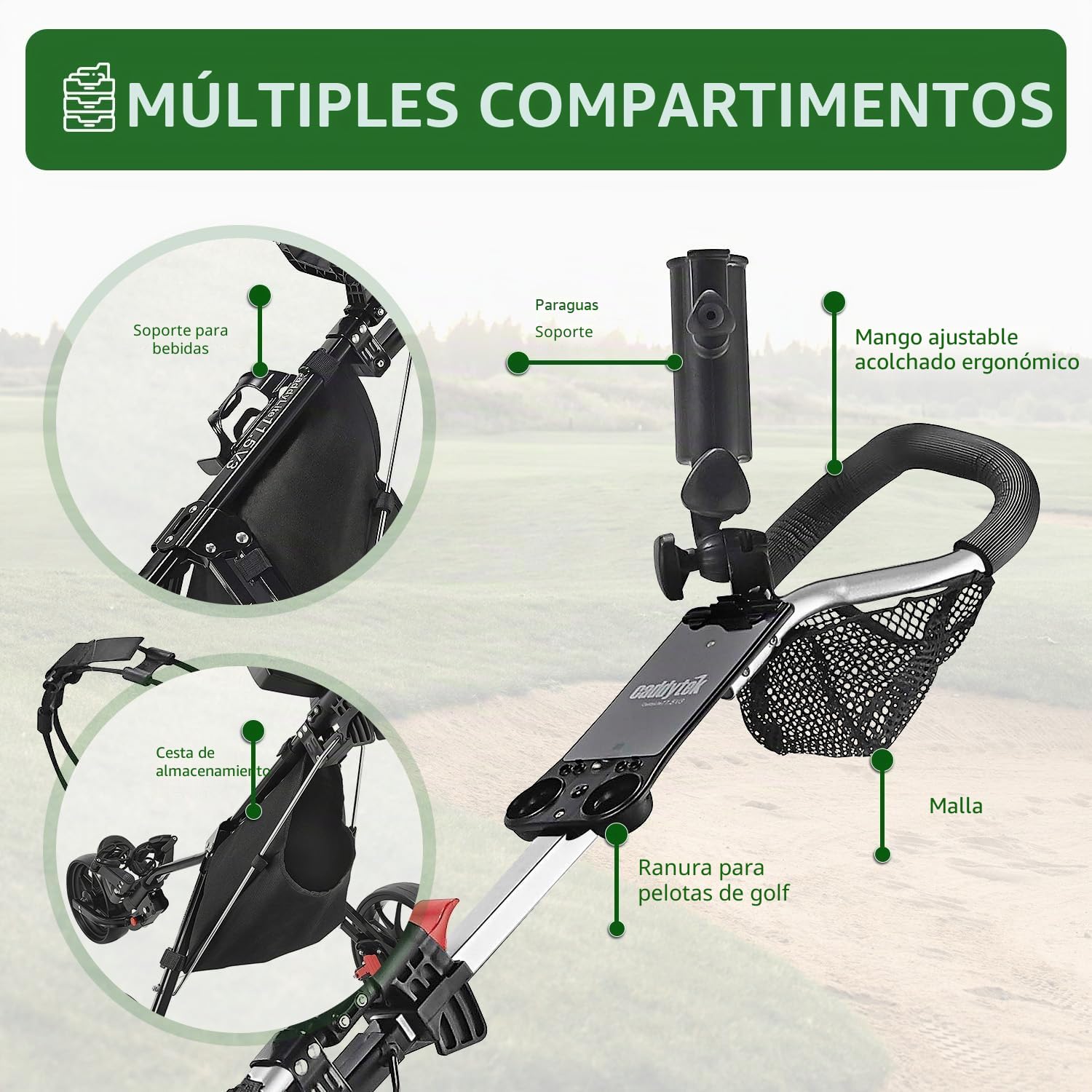 Caddytek CaddyLite 11.5 V3 Carrito de Golf 3 Ruedas Ligero Plegable