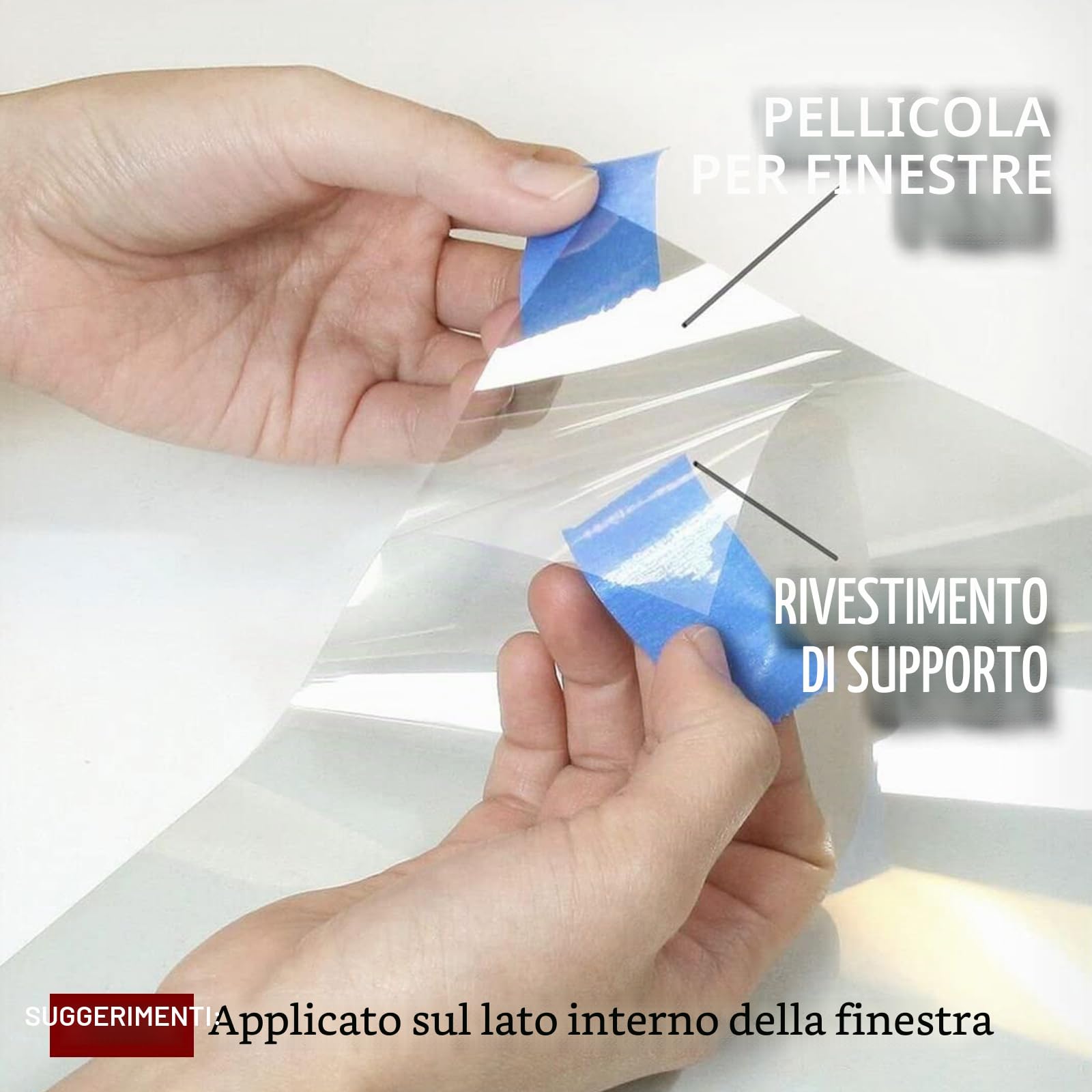 Shackcom Pellicola per Finestra Autoadesiva, Pellicola Protezione Vetro, Pellicola Protezione per Finestre, Pellicola Protezione per Autoveicoli - 60x200cm Trasparente