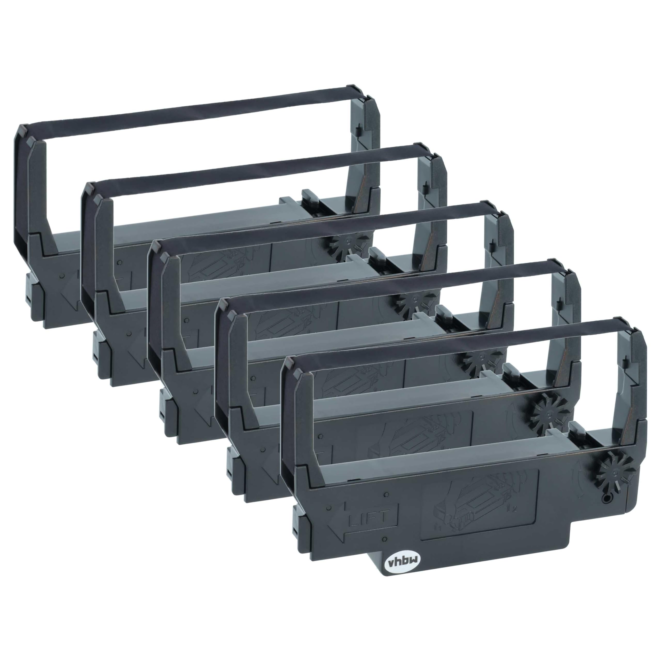 vhbw 5x Ruban encreur compatible Epson TM-U220B TM-U375 TM-U220D TM-U370 TM-U325 imprimante matricielle noir
