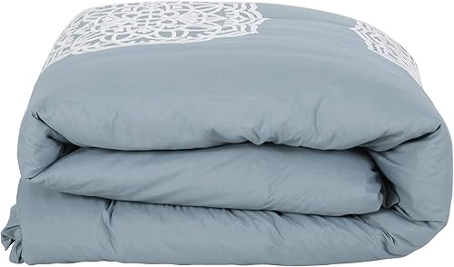 Miniatura 7 de Christopher Knight Home Liliana - Edredón de tela tamaño Queen, color verde azulado