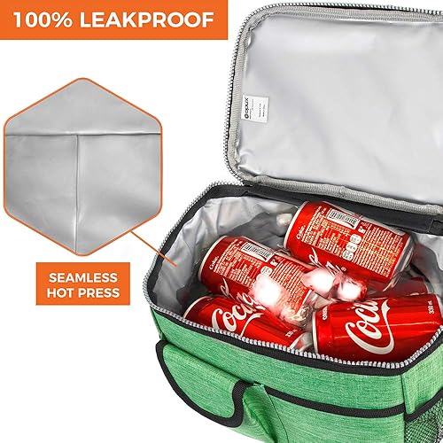 Miniatura 5 de Opux - Bolsa de almuerzo aislada de doble compartimento para hombres y mujeres  Bolsa de almuerzo reutilizable con correa para el hombro, forro