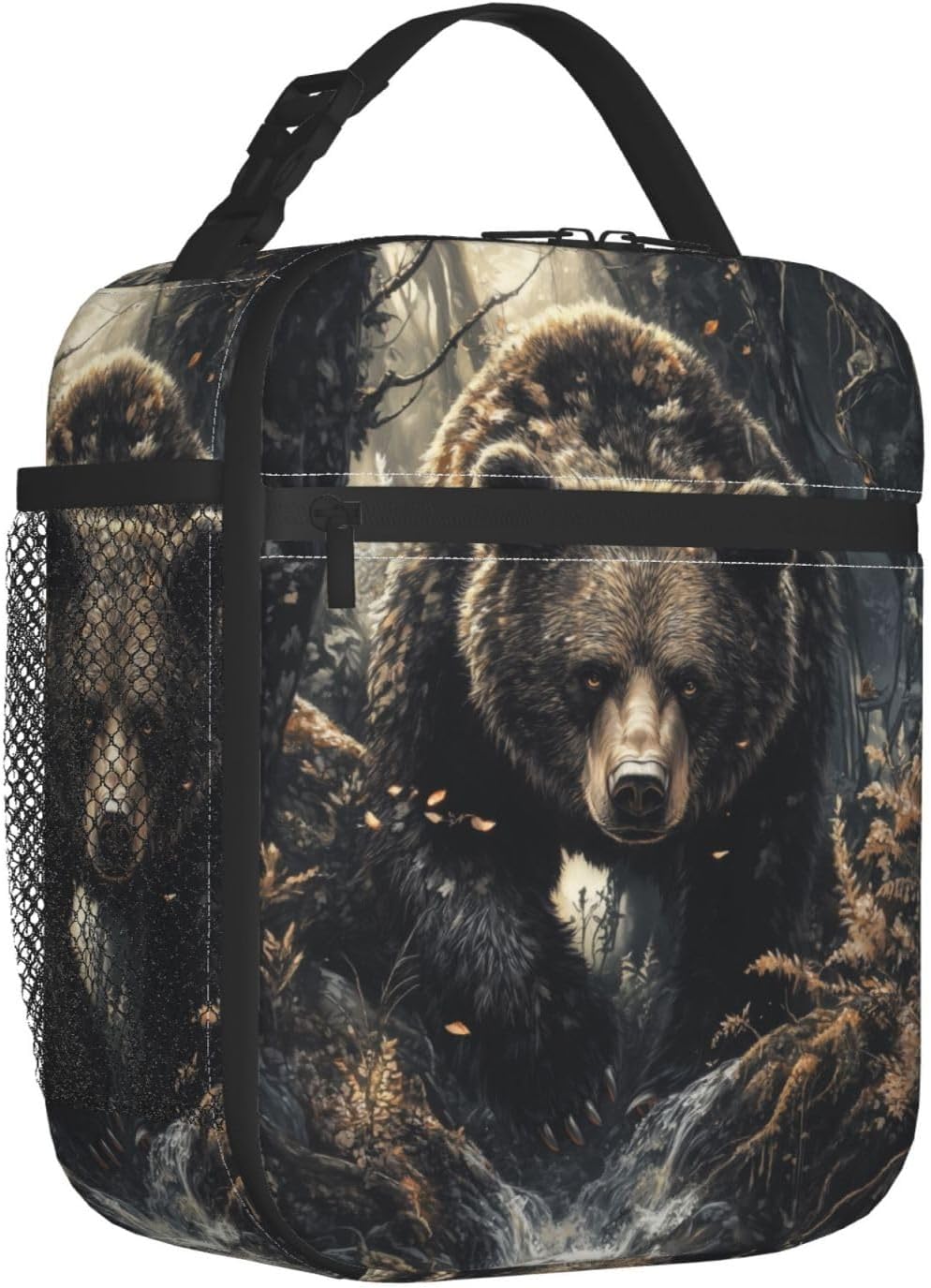 Bear Lunch Box for Women Men, Insulated Lunch Box Reusable Portable Lunch Bag Cooler Tote Waterproof Lunch Container for Office Picnic Work Travel - Image 2