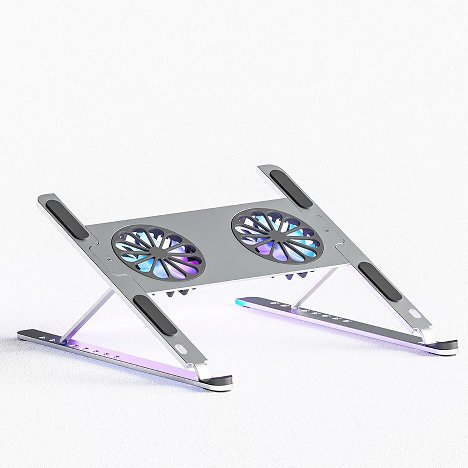 Laptop Stand, Cooling Fan, PC Stand, Improved Folding, Tablet Stand, Height Angle Adjustment, 8 Levels, Posture Improvement, Ergonomic Cooling Pad
