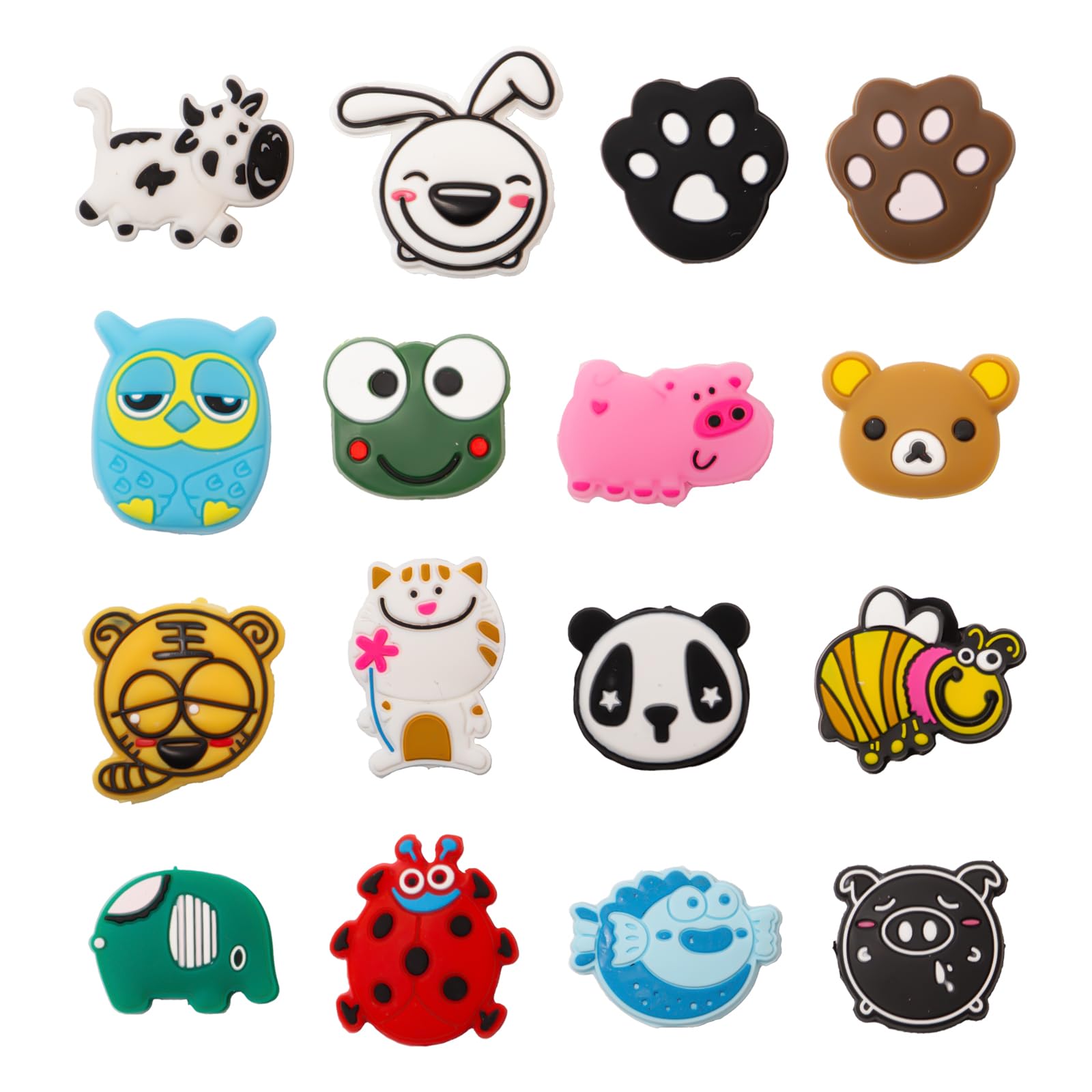 Anti-vibrations Raquette Tennis Animaux Mignons - Lot De 8 En Silicone - Réduction Vibrations Et Style Amortisseurs Raquette