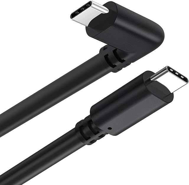 KIWI design Type-C to C Link Cable 10 Feet (3 Meters) Compatible with Quest 2 Accessories, VR Headset Cable for PC VR and SteamVR Game Cable Fast and Stable, Black