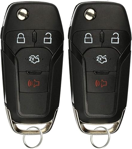 KeylessOption Llavero de encendido sin cortar para Ford Fusion N5F-A08TAA 2013-2016 (paquete de 2)