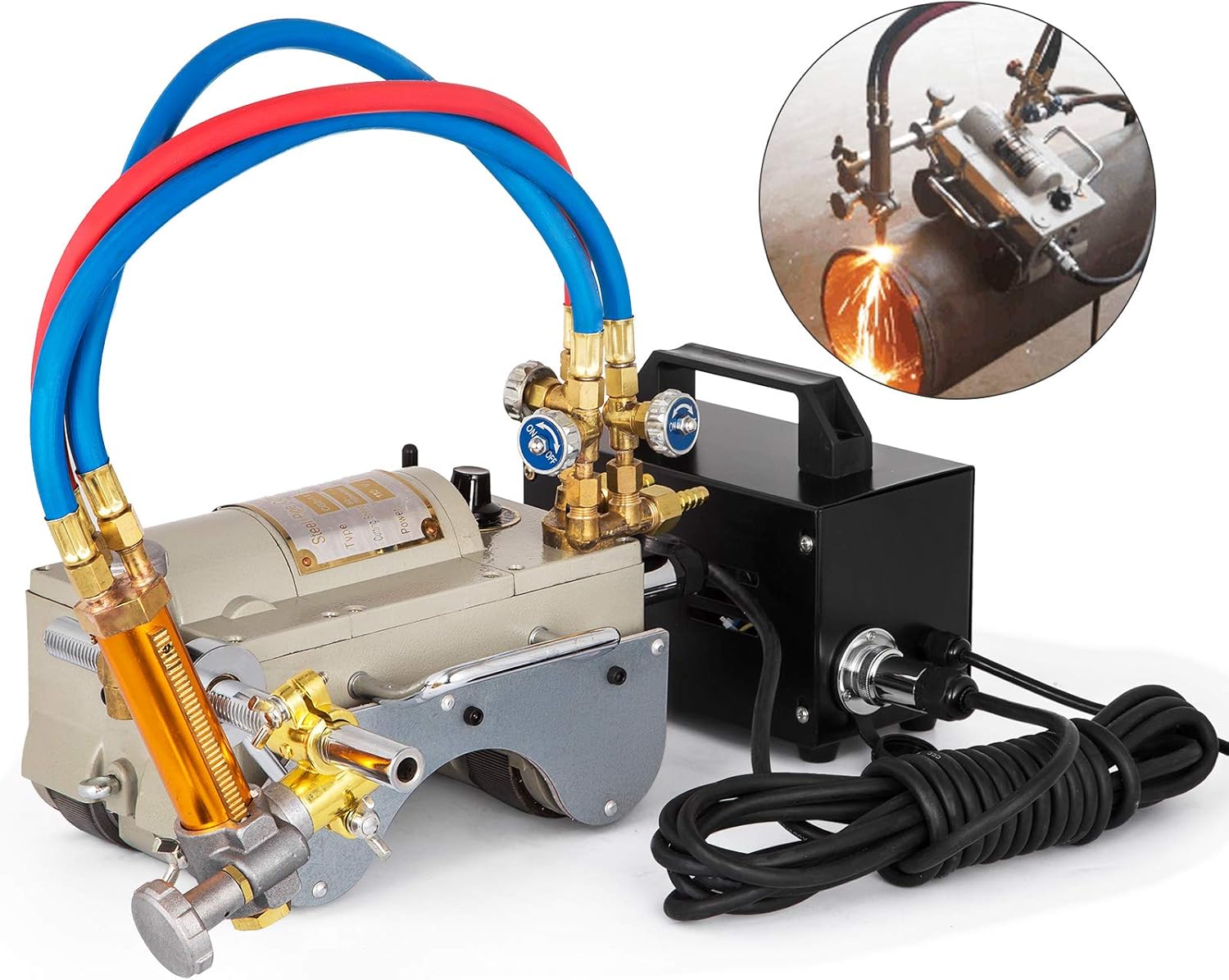 Flash Deals - 70% OFF Mophorn CG2-11 Magnetic Tunnel Pipe Gas Cutting Machine 5-50mm Torch Beveling Gas Cutter Precise Pipe Cutting Machine Efficient Pipe Beveling Machine Tube Pipe Cutter Tool 220V (Acetylene + Propane)