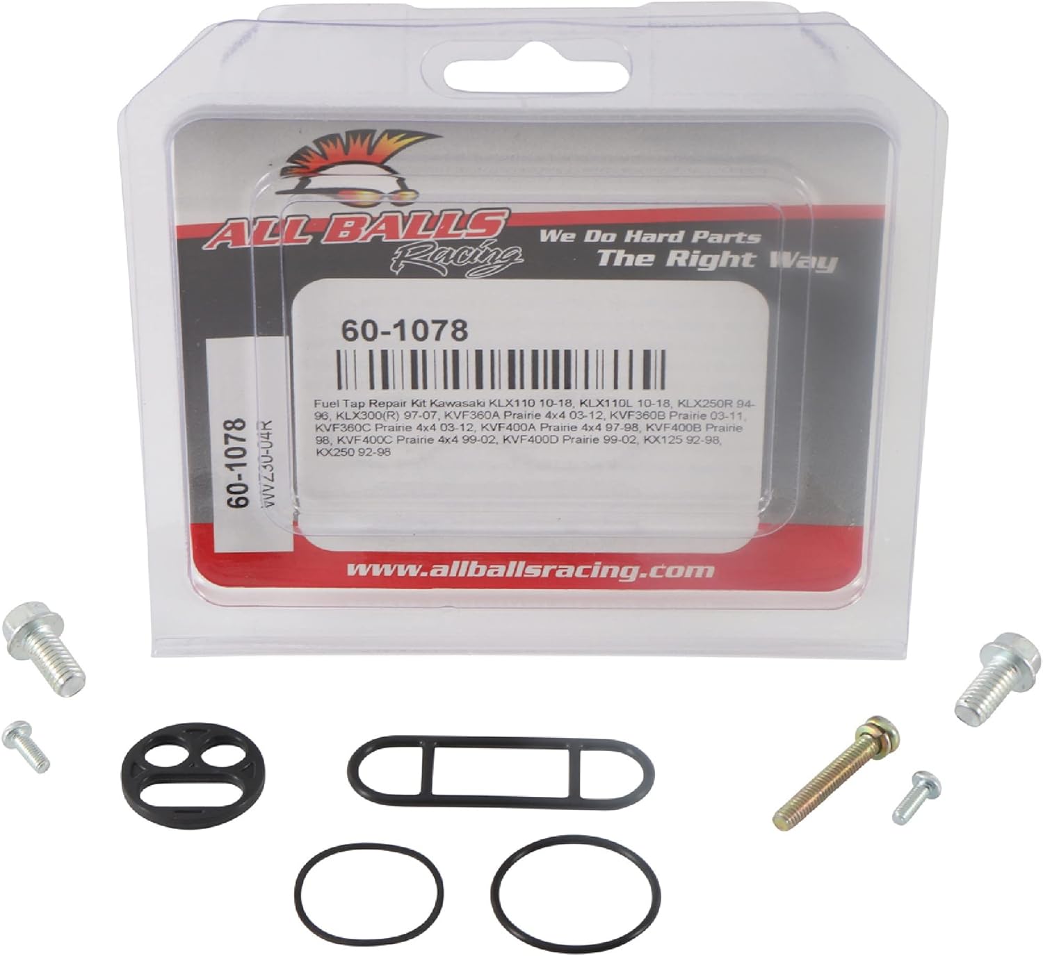 All Balls Racing 60-1078 Fuel Tap Repair Kit Compatible with/Replacement for Kawasaki KLX110 2010-18, KLX110L 2010-18, KX250 1992-98, KX125 92-98, KVF400A Prairie 4x4 1997-98, KVF400D Prairie 1999-02