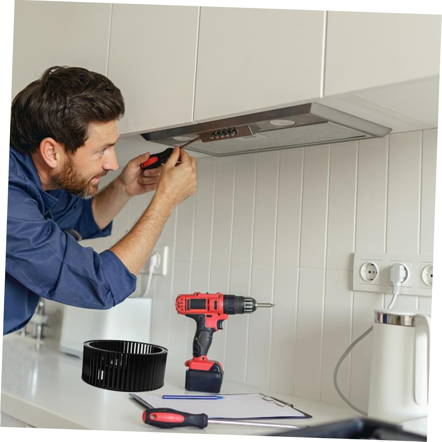 2pcs Exhaust Fan Wind Wheel Motor Accessory for Kitchen Range Hoods Design for Efficient Ventilation and Odor Removal Fit for Various Models