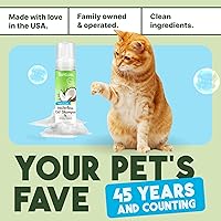 Vista 6 de TropiClean No Rinse Waterless Cat Shampoo Dandruff Treatment Moisturizing Dry Shampoo for Dry Skin USA Made Aqua de Coco Scent 7.4oz.
