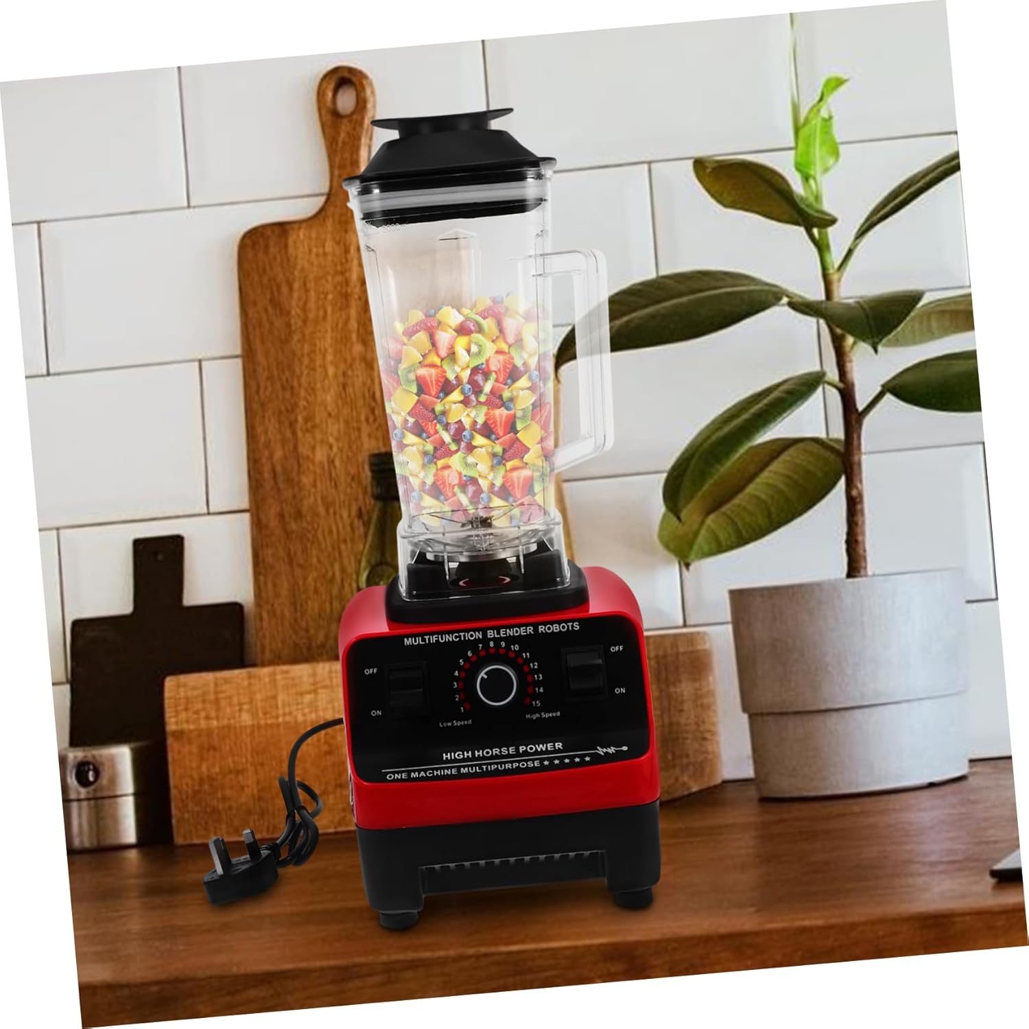 Reusable Plastic Blender Cup with Handle and Lid Lightweight Replacement for Smoothies and Beverages Dishwasher-safe Accessory for Home and Bar Use