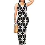 Womens Sundress Summer Casual Sleeveless Crewneck Floor Length Bodycon Lace Up Bandage Backless Maxi Beach Vacation Dress