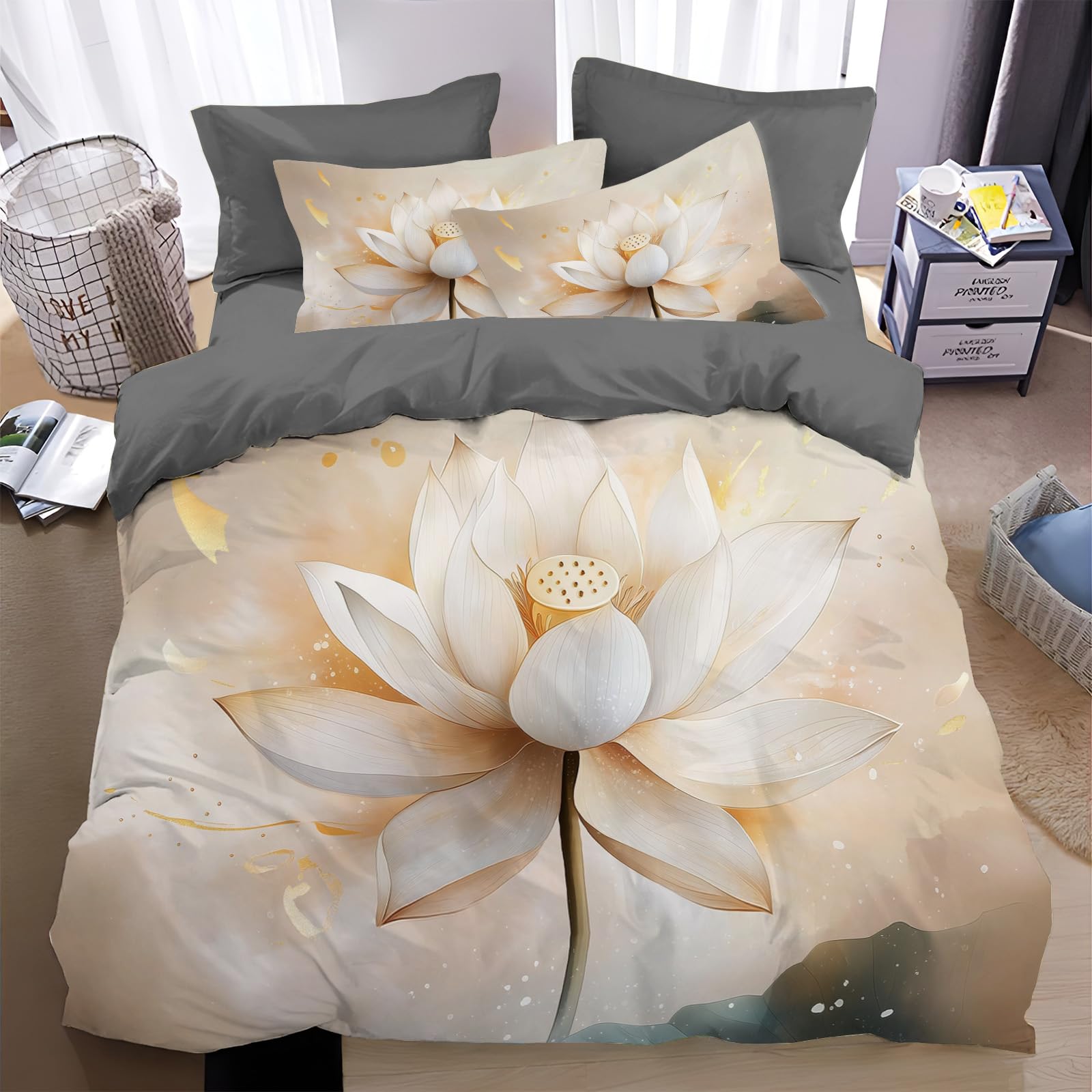 Parure de lit 200x200 cm avec fermeture éclair pour chambre adulte