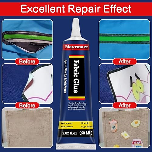 Miniatura 2 de Fabric Glue, Permanent Clear Washable Clothing Glue for All Fabrics, Cotton, Flannel, Denim, Leather, Polyester, Doll Repair, 24 Hours Dry and