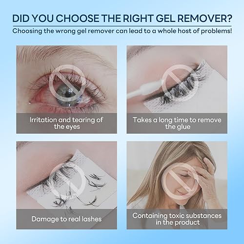 Vista 50 de Pegamento de pestañas UV de 0.1 fl oz para extensión de pestañas, kit de pegamento adhesivo para pestañas con almohadillas negras para los ojos, 20