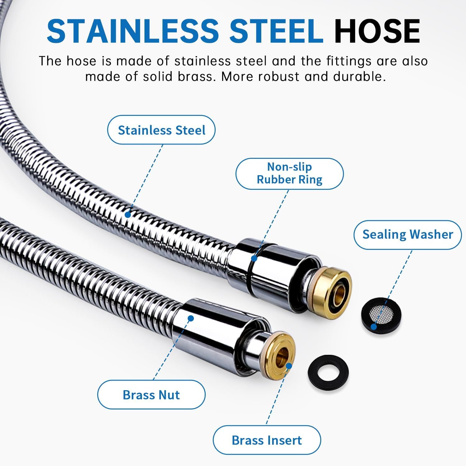 G-Promise Dog Shower Sprayer Attachment for Fast and Clean Pet Showering, Multifunctional Shower, Metal Diverter, with 70" Shower Hose, No Drill Hook, Dog Washing-Bathroom (Chrome)