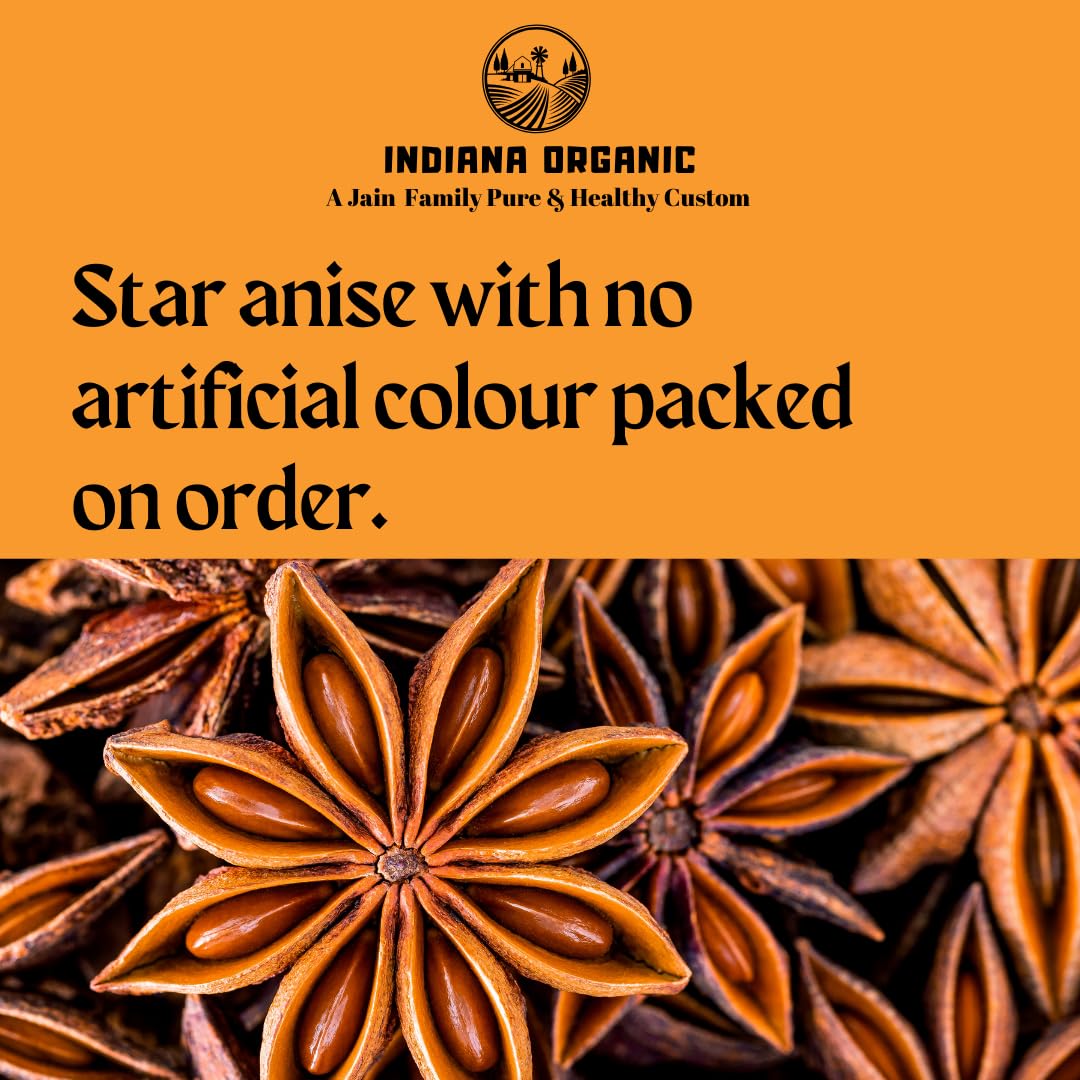 Indiana Organic Star Anise, Whole Chakri Phool, Badhiyan phool - 90 gram - Image 2 thumbnail