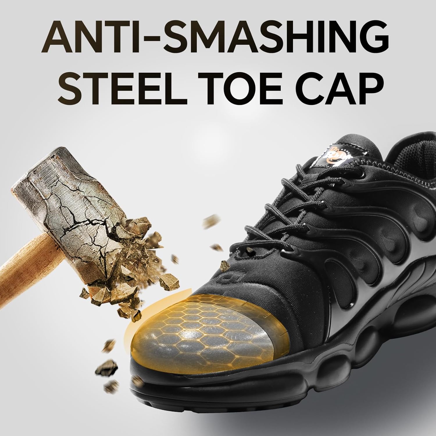 Steel Toe Shoes for Men Women Comfortable Lightweight Work Sneakers for Men Composite Toe Safety Sneakers Men's Slip Resistant Indestructable Construction Safety Shoes - Image 2