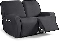 Vista 48 de Fundas para sillas reclinables con aspecto de cuero, funda elástica de 4 piezas, funda suave para silla reclinable, protector de muebles lavable