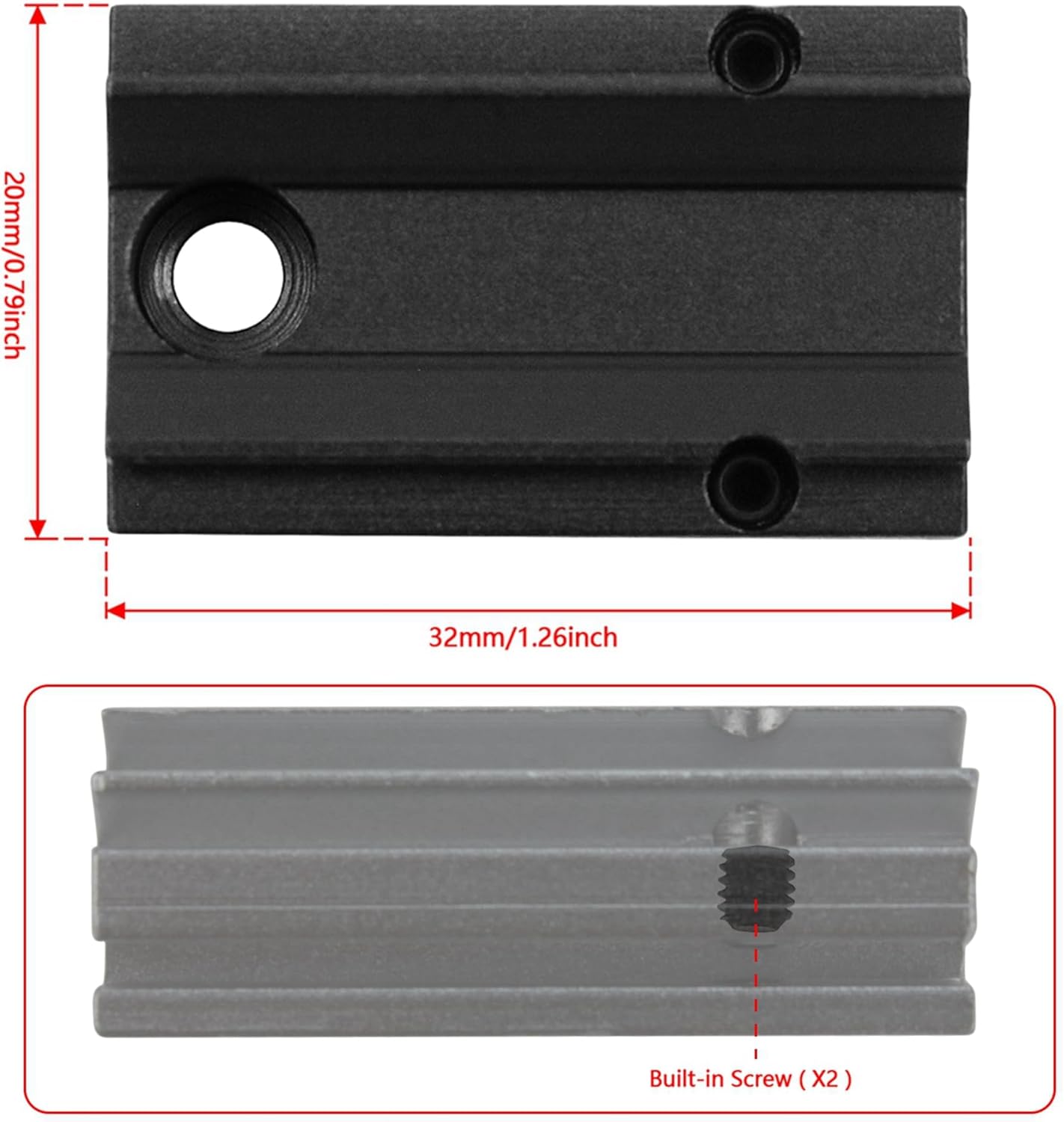 Astromania Plate for The Flash Shoe of DSLR Cameras - Mount The 1X40RD Reflex Red Green Dot Sight to DSLR Cameras - Image 3