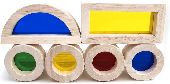 Rainbow Acrylic Block Toy for Toddler,Kids Toy,Rainbow Wooden Building Blocks for Toddler,24 Pcs Stacking Blocks Set,Toddler Montessori Educational Building Toy for Baby Boy Girl Gift