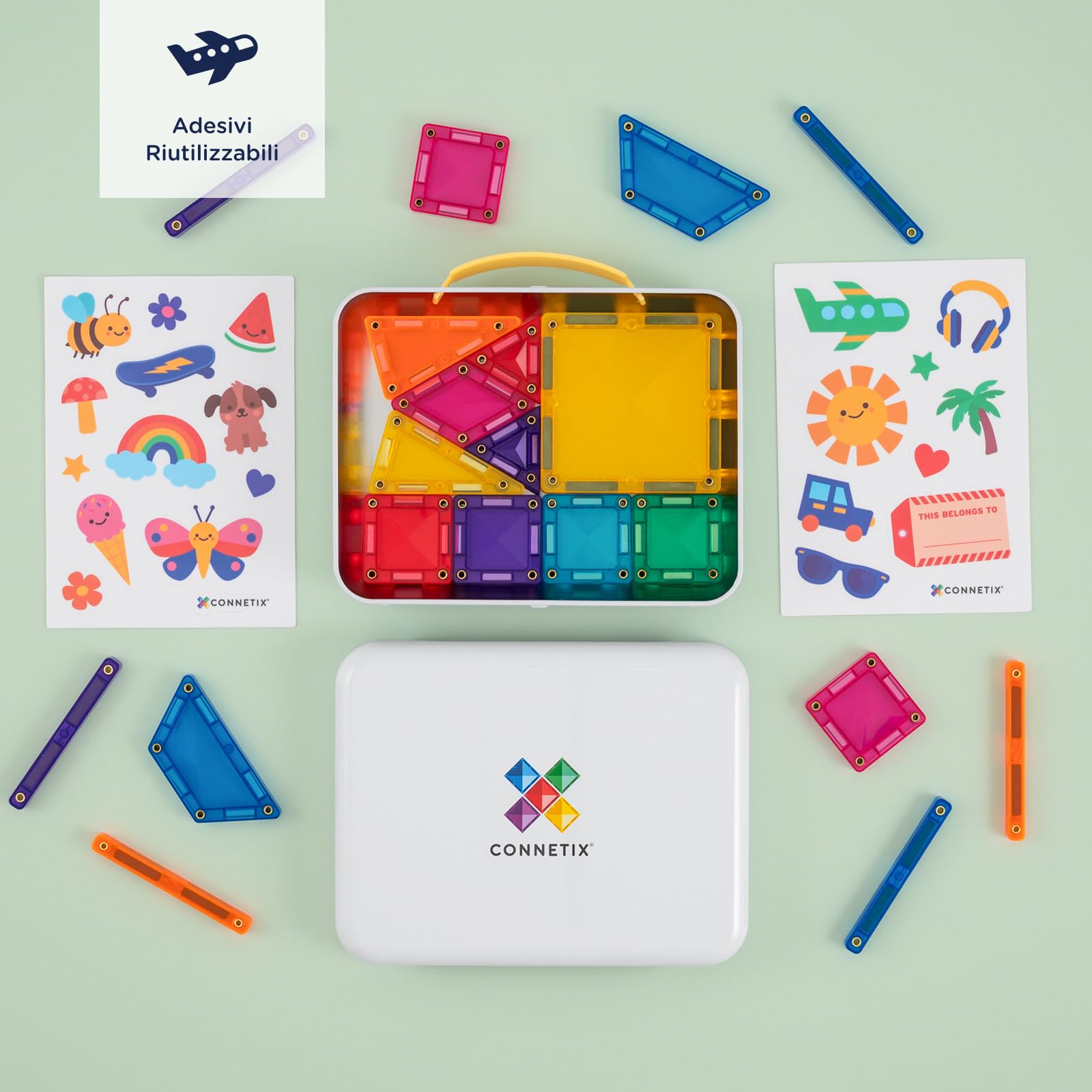 CONNETIX Piastrelle Magnetiche Travel Mini Pack, 32 Pezzi