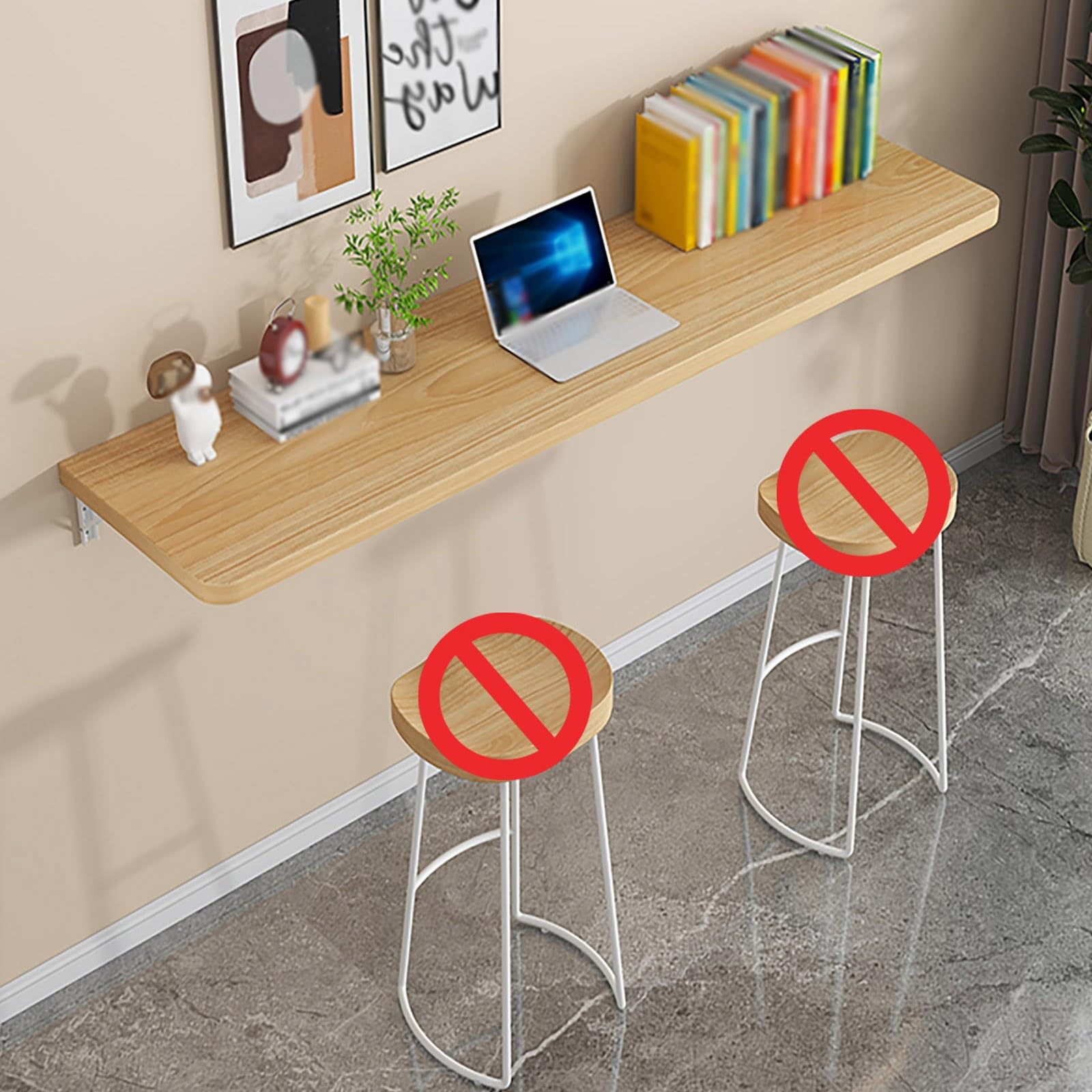Klapptisch Wand Wandklapptisch Massivholzmaterial Esstisch KüChentisch FüR Die Wand Bartisch Stehtisch Wandtisch Tisch Klappbar Zur Wandmontage Platz Sparen (80x40cm)