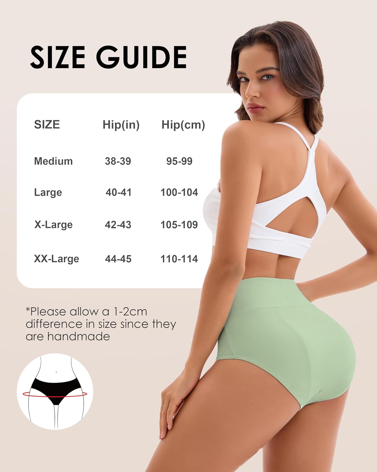 Incontinence Underwear For Women, High Waist Washable Leakproof Period Briefs With 80 ML Absorbency, 3 Pack - Image 8