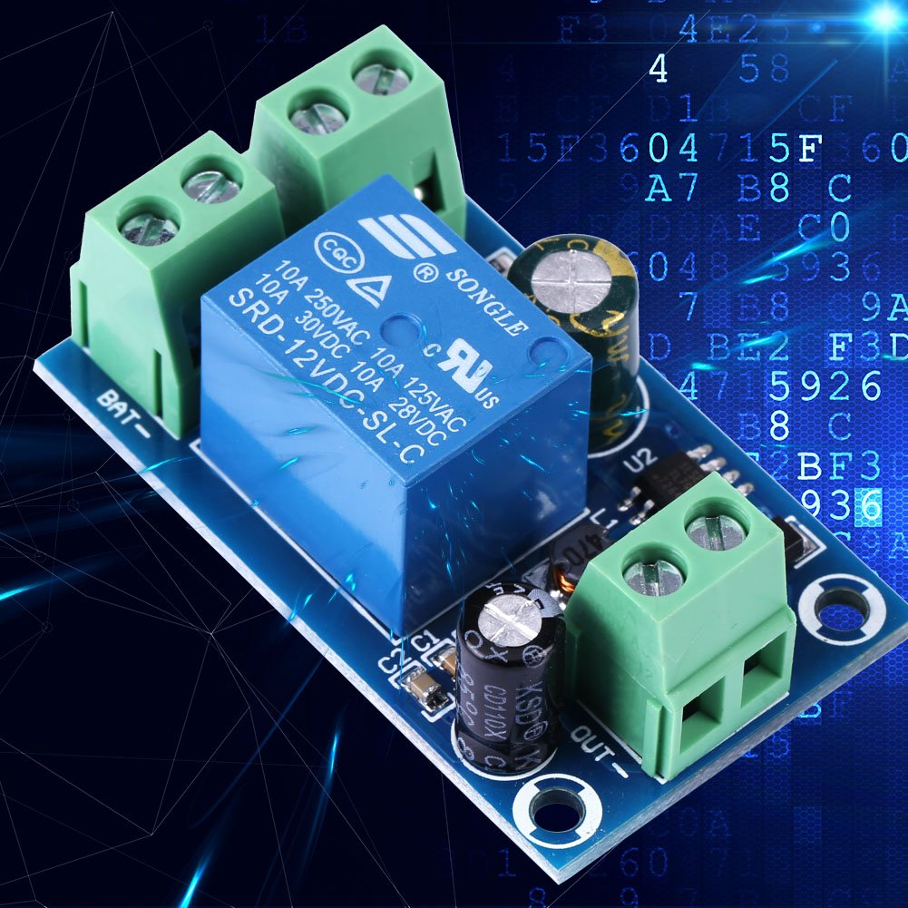 Connection diagram for the DC 12V-48V automatic switch module.
