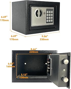 U-MAX Safe Box Money Security Box with Digital Keypad Lock