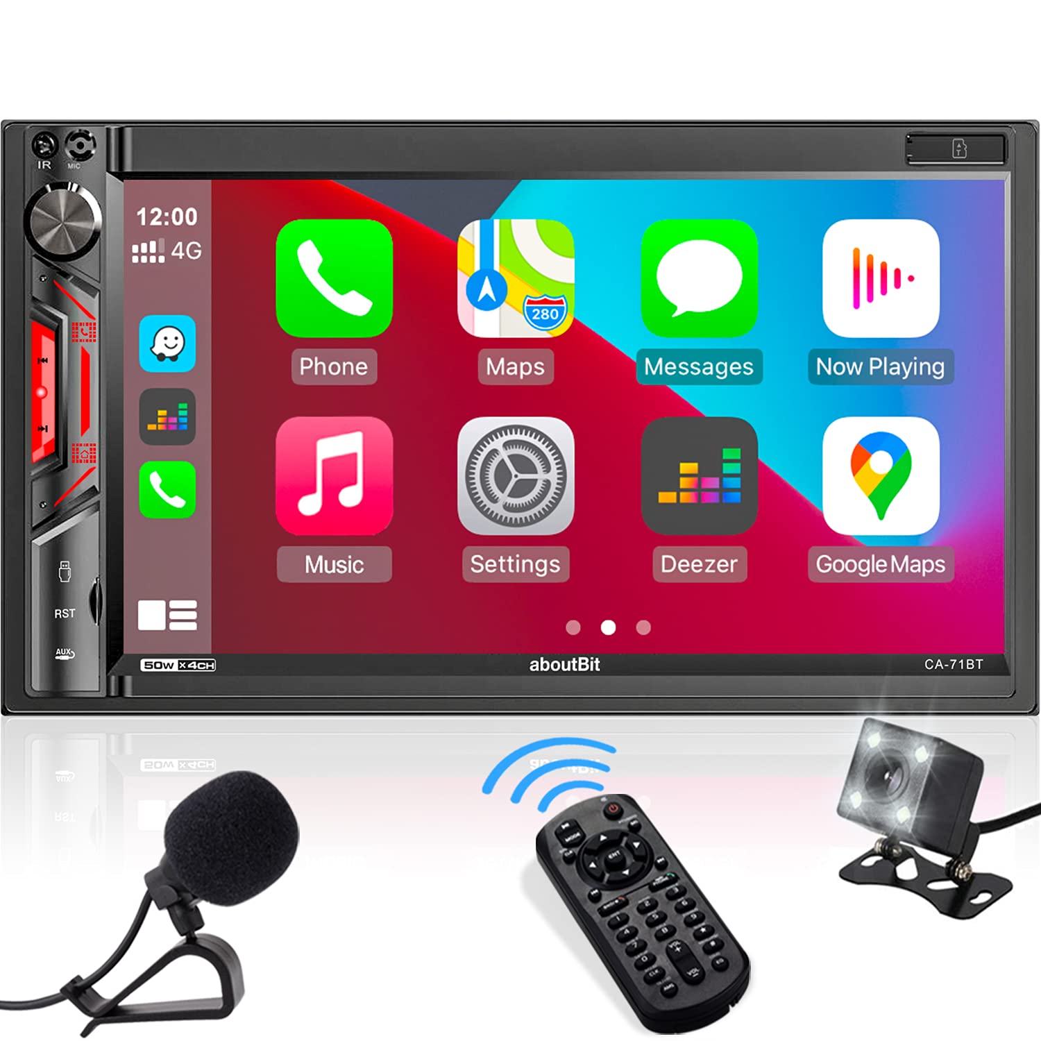 Buy aboutBit Double DIN inDash Car Stereo Receiver CarPlay