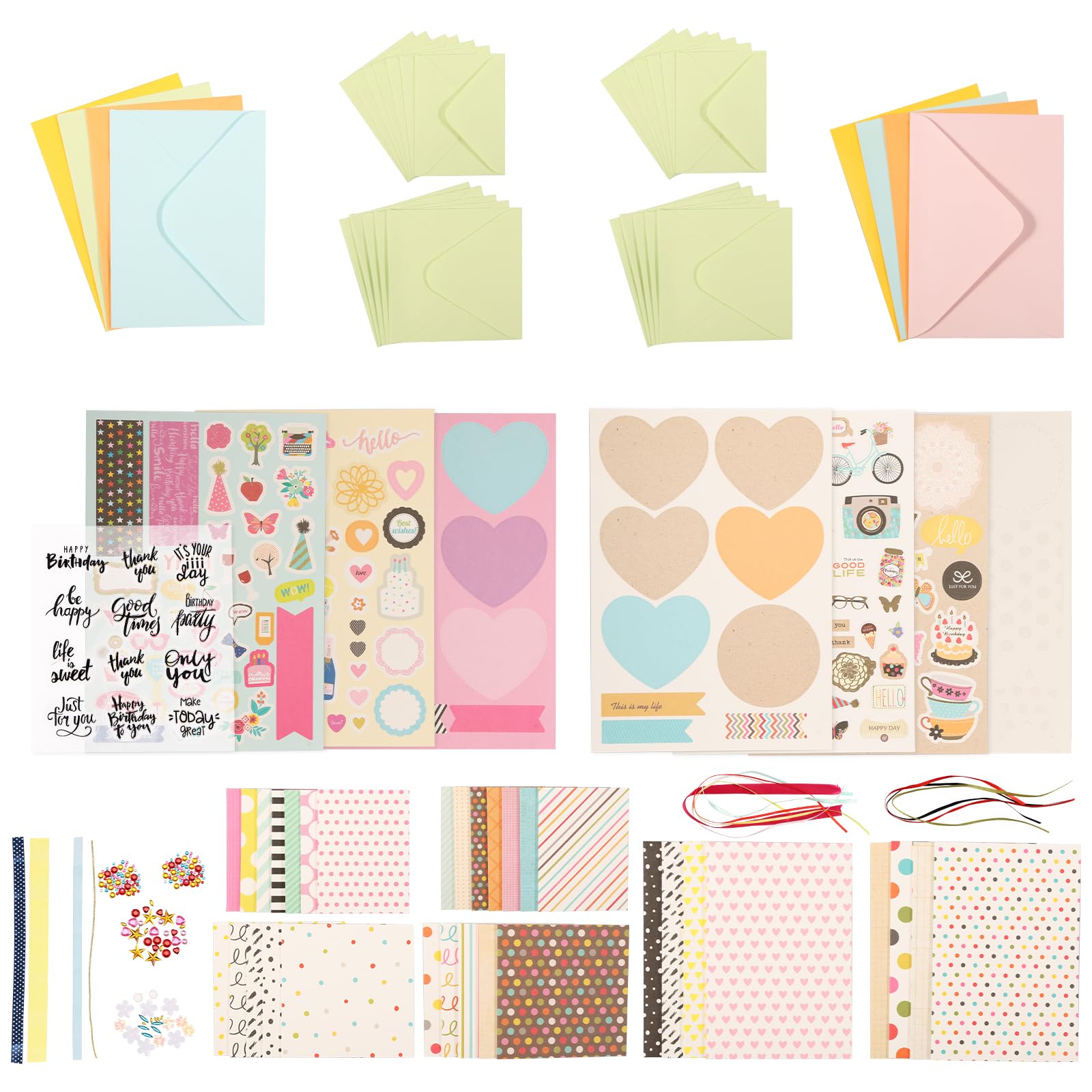 Paper Card Making Kits, Handmade Greeting Card Kits, Elegant Paper Greeting Card Set, DIY Making Materials Set, Warm Card Making Kits for Birthdays Thanksgiving Christmas Holiday