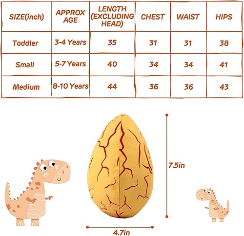 Miniatura 2 de Acekid Disfraz de dinosaurio para niños, disfraces de Halloween para niños y niñas, disfraz de T-Rex para Halloween truco o trato