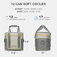 Vista 4 de SPARTER Enfriador suave portátil de 12 latas, IP68 Tizip cremallera a prueba de fugas para camping, pesca, playa, aire libre, hielera aislada