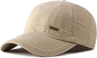 Baseball Cap Mens 100% Washed Cotton Soft Vintage Mens Hat Running Cap Breathable Adjustable Casual Outdoor Sports Visor Hat for Golf Tennis Training