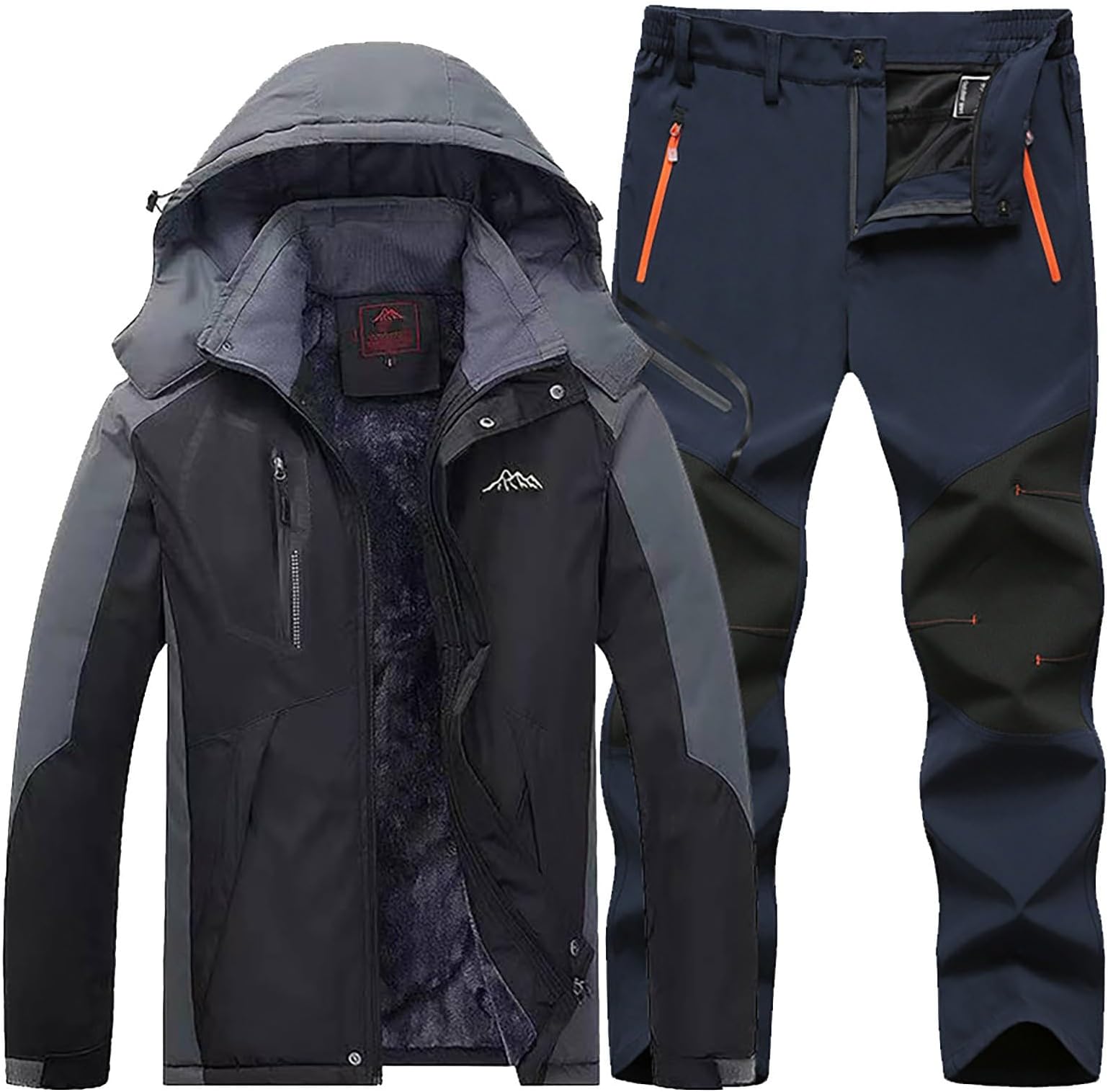 Buddhi Men 2023 Ski Jacket and Pant Set Fall Winter Warm Waterproof Windproof Hooded Snow Coat 2 Pieces Snowboarding Snowsuit