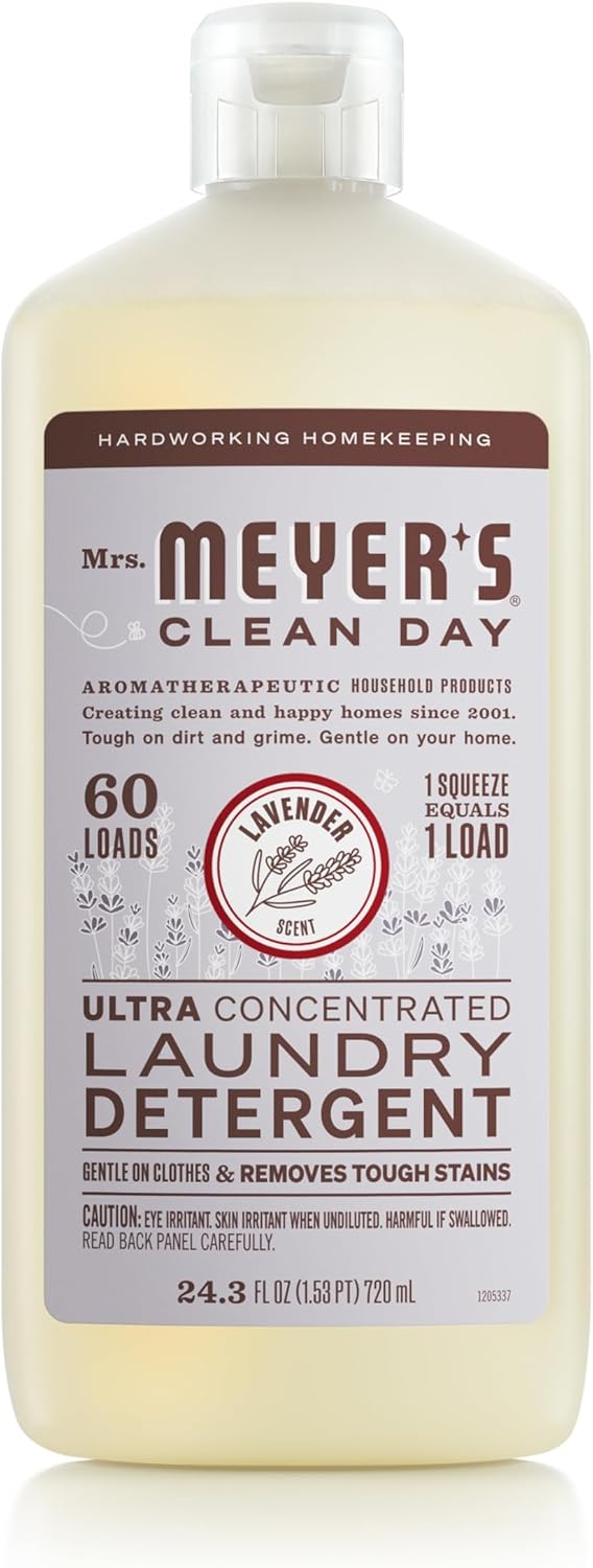 MRS. MEYER’S CLEAN DAY Ultra Concentrated Laundry Detergent, Lavender Scent, 24.3 fl oz