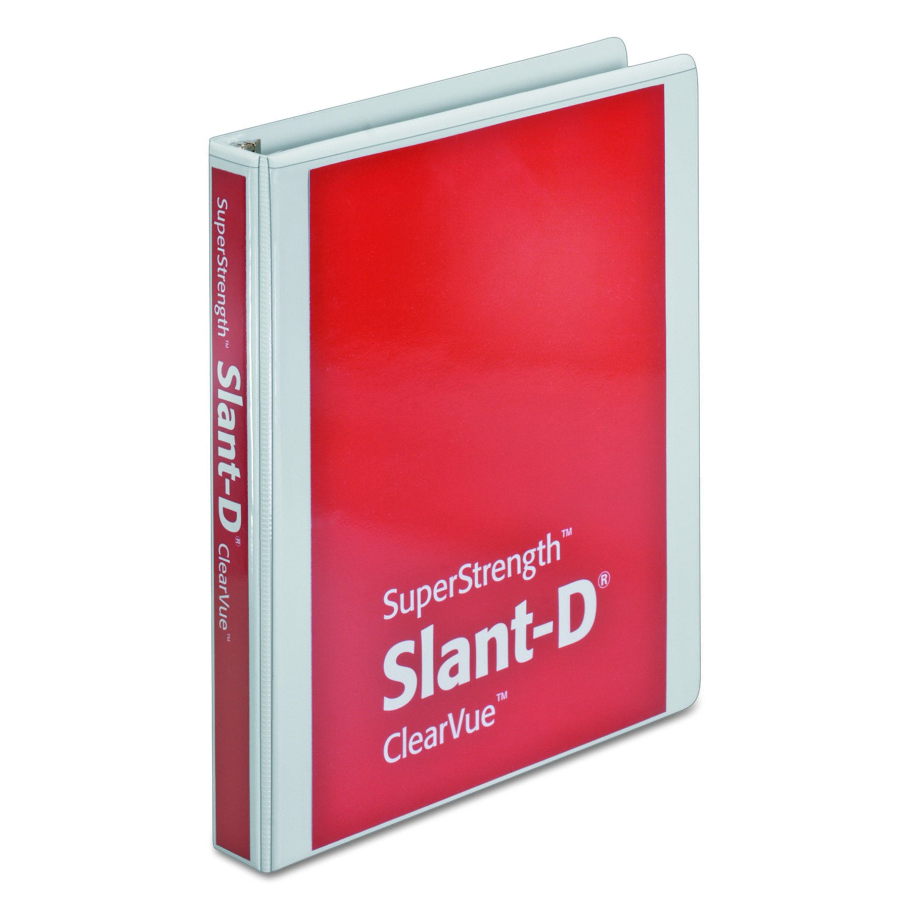 Cardinal SuperStrength ClearVue Locking Slant-D Ring Binder, 1-Inch, White (10200V2)