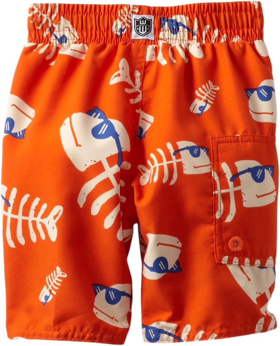 Wes and Willy Little Boys' Fishbone Swim Trunk