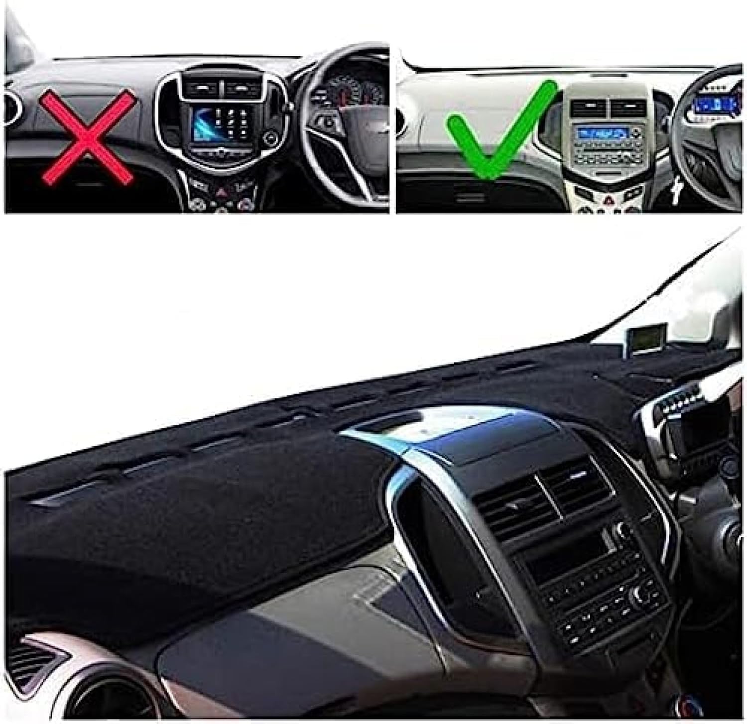 BIVVI Dashboard Cover for Chevy for Sonic for Aveo 2012 2013 2014 2015 2016 Sun Protection Non-Slip Pad Dashboard Decorative Interior Accessories