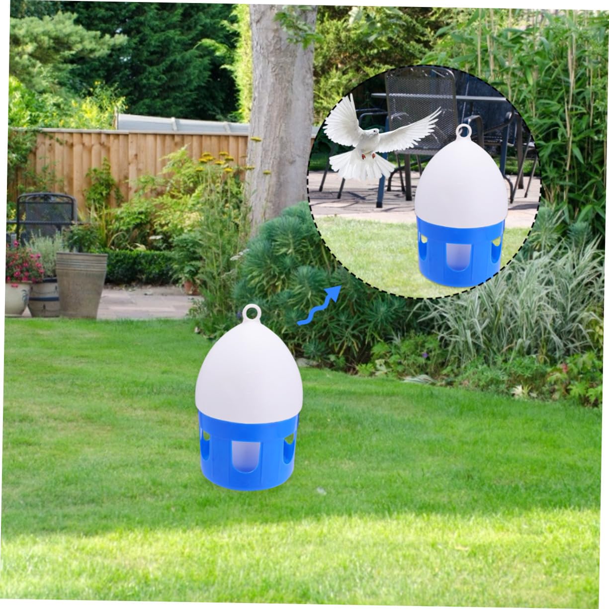 Automatische Vogeltränke für Tauben und Vögel 4, 5 L Kunststoff Blau | Sauberes Wasser, Einfache Reinigung, Geeignet für Zoo und Zuhause, Praktische Tränke für Tauben