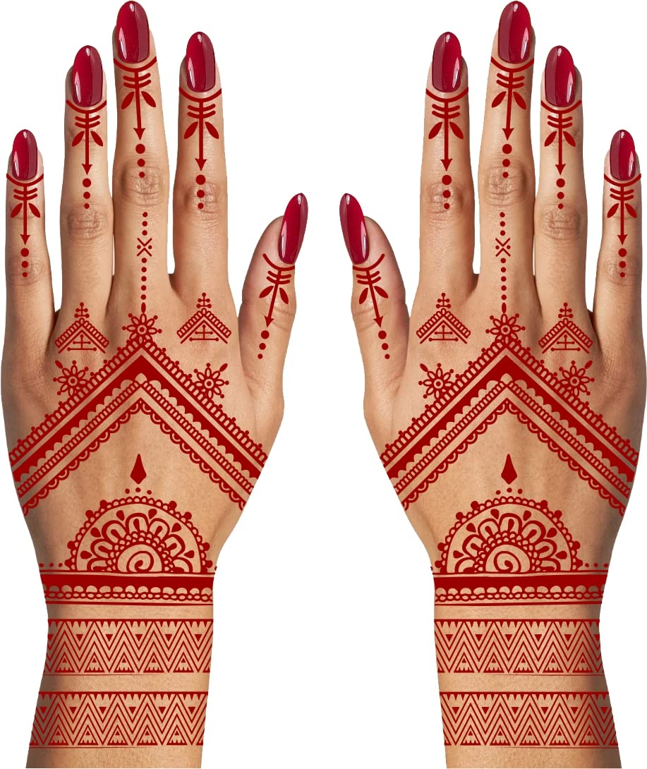 Voorkoms Full Hand Side Mehndi Tattoo For Women, Girls Waterproof Temporary Tattoo-picture-52