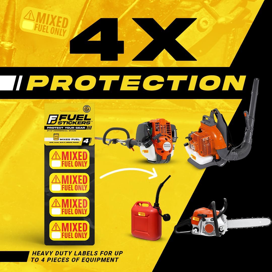 Diesel Only, Mixed Fuel, and Gas Only - 20 Labels of Each Type - Outdoor Fuel Power Equipment, Fuel Tanks - Weather Resistant, Extreme Stick Labels by Fuel Stickers - USA Made (60 Labels)