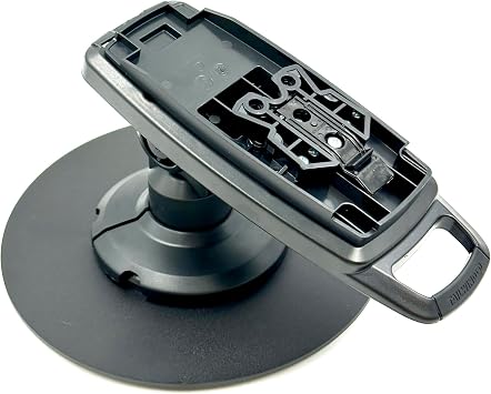 ENS Tailwind Ingenico Lane/5000 V2 3" Latch and Lock Compact Pole Mount Terminal Stand with Round Freestanding Mobility Base Plate