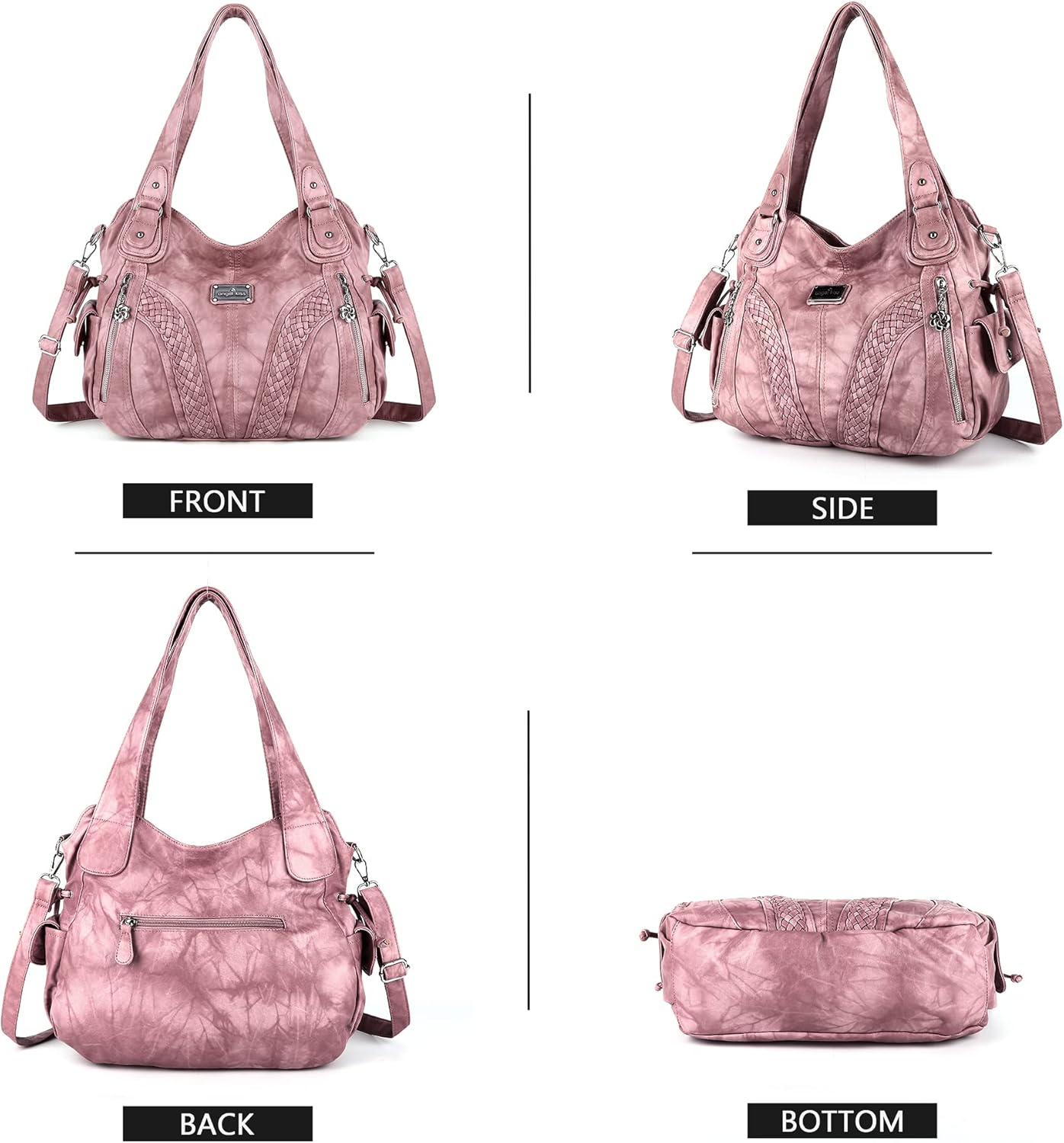 Purses and Handbags Women Fashion Tote Bag Shoulder Bags Top Handle Satchel Purses Washed Synthetic Leather Handbag