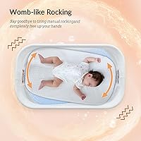 Vista 3 de Cuna Mecedora Automática, Moisés Eléctrico para Bebé con Movimientos Mecedores Automáticos y Ruido Blanco Relajante, Cuna Junto a la Cama para Bebé